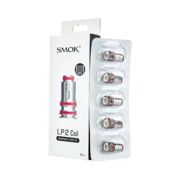Close-up of SMOK LP2 Coil 5PK mesh and DC resistance options