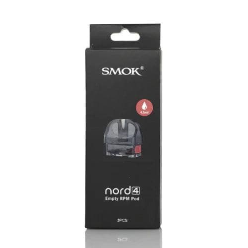 SMOK Nord 4 Empty Pod 3 Pack showing refillable pods compatible with RPM and RPM 2 coils