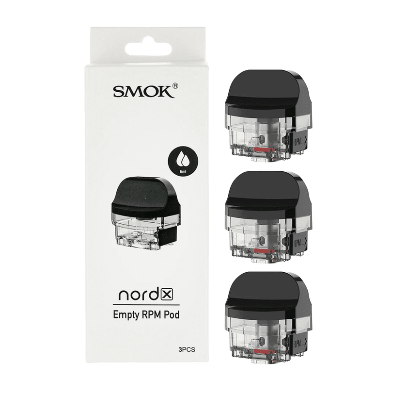 SMOK Nord X Empty Pod 3 Pack - Refillable 6ml Vape Pods Compatible with RPM Coils