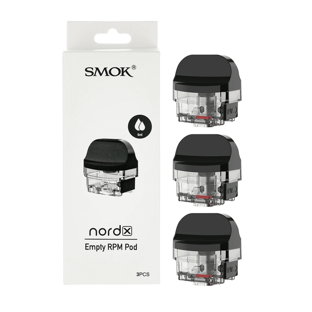 SMOK Nord X Empty Pod 3 Pack - Refillable 6ml Vape Pods Compatible with RPM Coils