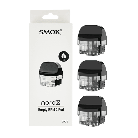 SMOK Nord X Empty Pod 3 Pack - Refillable 6ml Vape Pods Compatible with RPM 2 Coils
