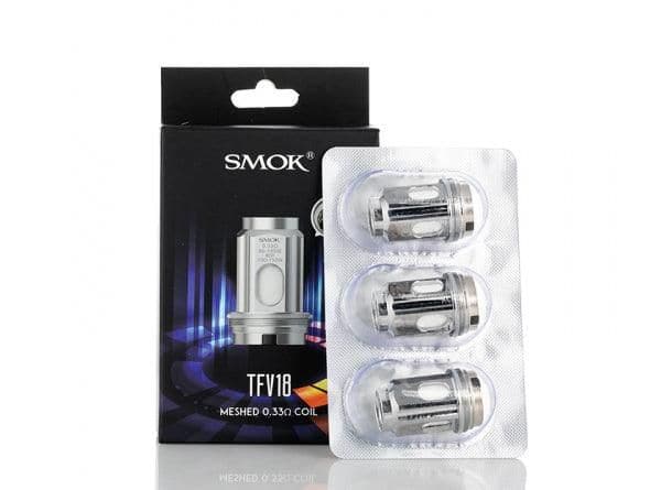 SMOK TFV-18 Replacement Coil 3PK pack showing single mesh coil option