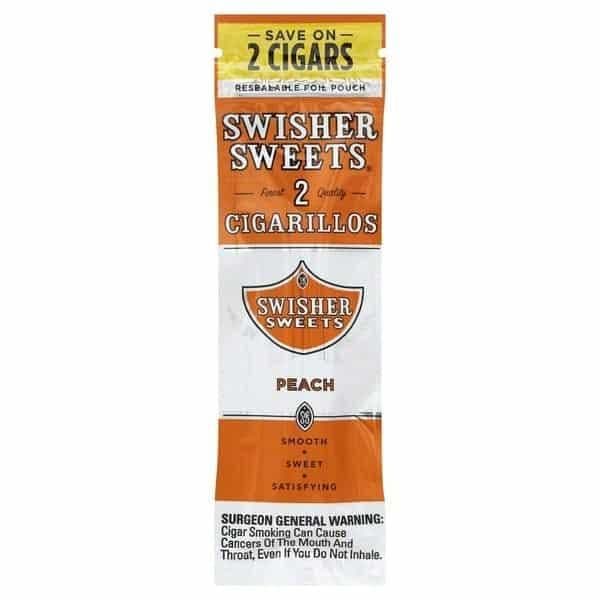 SWISHER SWEETS Cigarillos 2PK Peach Flavor Premium Cigarillo Wraps