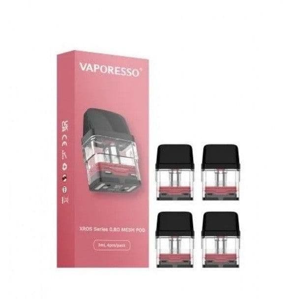 Vaporesso XROS Series Replacement Pod 4 Pack - High Quality Vape Pods with 1.2 and 0.8 Ohm Resistance Options