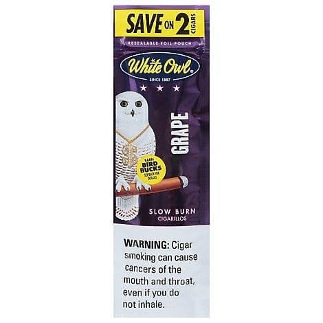 White Owl Cigarillo 2-Pack Grape Flavor - Smooth Slow Burn Cigarillos